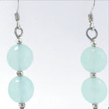 Chalcedony Sterling Earrings Faceted Beads -New Earth Gifts