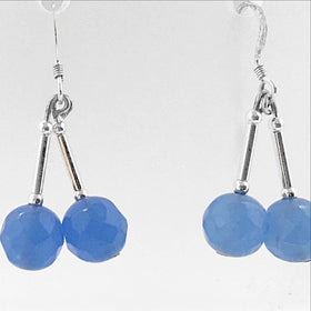 Chalcedony Sterling Silver Earrings - New Earth Gifts