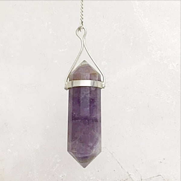 amethyst double terminated pendulum - new earth gifts