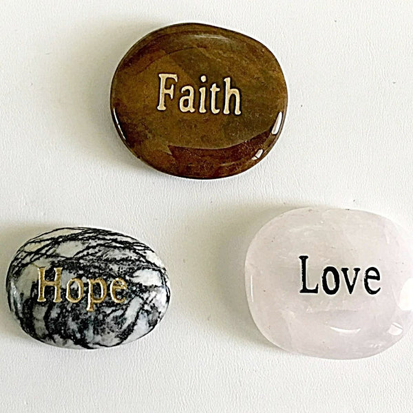 Faith Hope Love Message Stone Set - New Earth Gifts