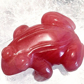 Cherry Quartz Carved Gemstone Frog - New Earth Gifts