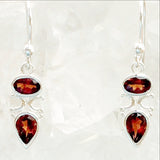 Sterling Garnet Faceted Goddess Earrings - New Earth Gifts