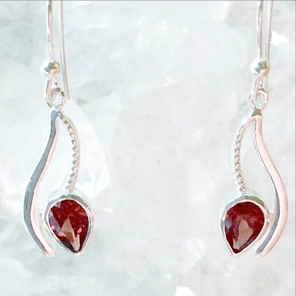 Garnet Faceted Earrings - New Earth Gifts