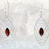 Sterling Garnet Faceted Abstract Earrings - New Earth Gifts