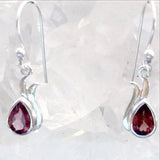 Garnet Faceted Sterling Earrings Robin Wings Style - New Earth Gifts