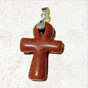 Goldstone Ankh Cross Pendant - New Earth Gifts