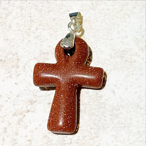 Goldstone Ankh Cross Pendant - New Earth Gifts