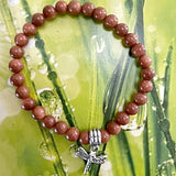 Goldstone Bracelet with Rhodium Dragonfly Charm - New Earth Gifts