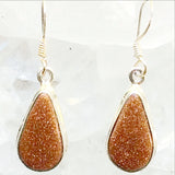 Goldstone Sterling Silver Teardrop Dangle Earrings - New Earth Gifts