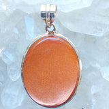 Sterling Goldstone Large Oval Pendant -New Earth Gifts