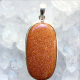 Sterling Goldstone Rounded Rectangle Style Pendant - New Earth Gifts