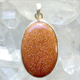 Sterling Goldstone Oval Pendant - New Earth Gifts