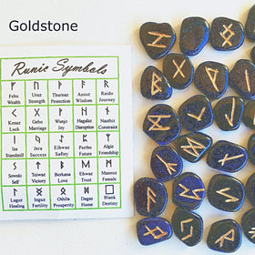 Blue Goldstone Rune Stones | New Earth Gifts