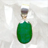 Sterling Green Agate Faceted Pendant - New Earth Gifts