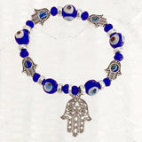 Evil Eye Beaded Bracelet with Hamsa Charm - New Earth Gifts