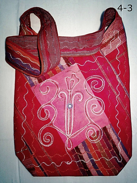 Cross Body Shoulder Bag - Swirl Embroidery Design - New Earth Gifts