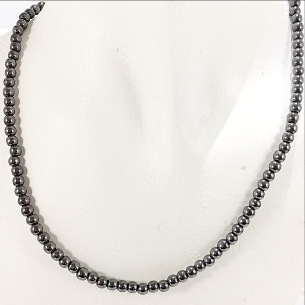 Hematite Necklace 4mm Round Beads - New Earth Gifts