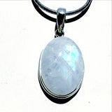 Rainbow Moonstone Sterling Silver Oval Pendant | New Earth Gift