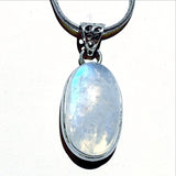 Rainbow Moonstone Sterling Oval Pendant | New Earth Gift