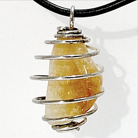 Citrine Spiral Cage Pendants | New Earth Gifts