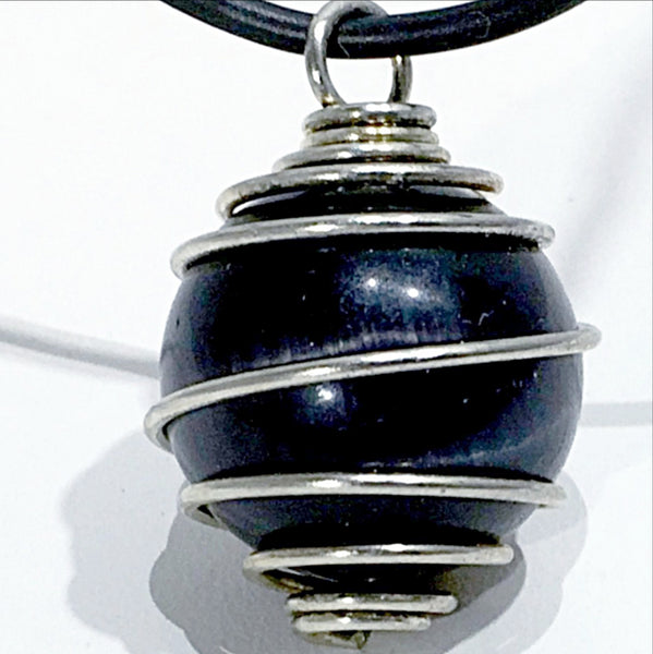 Black Fiber Optic Sphere Pendant | New Earth Gifts