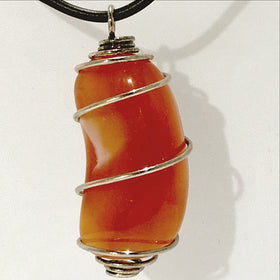 Carnelian Spiral Cage Pendant | New Earth Gifts