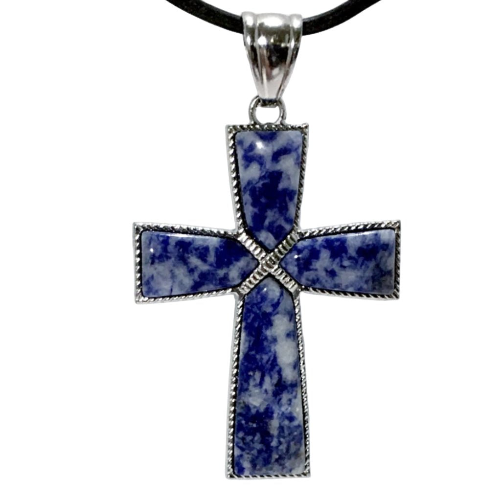 sodalite cross pendant - new earth gifts