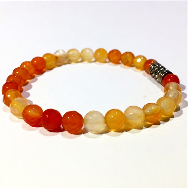 Red Agate Faceted Power Bracelet for Clarity-6mm | New Earth Gift