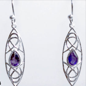 Iolite Faceted Sterling Abstract Style Earrings - New Earth Gifts