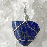 Lapis Heart Shaped Wire Wrapped Pendant - New Earth Gifts