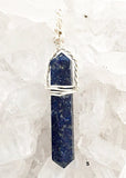 Lapis Lazuli Silver Wire Wrap Pendant - New Earth Gifts