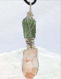 Moldavite & Lemurian Pendant | New Earth Gifts