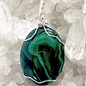 Malachite Pendant Unique Natural Design - New Earth Gifts