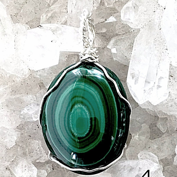 Malachite Pendant with Multiple Swirls | New Earth Gifts