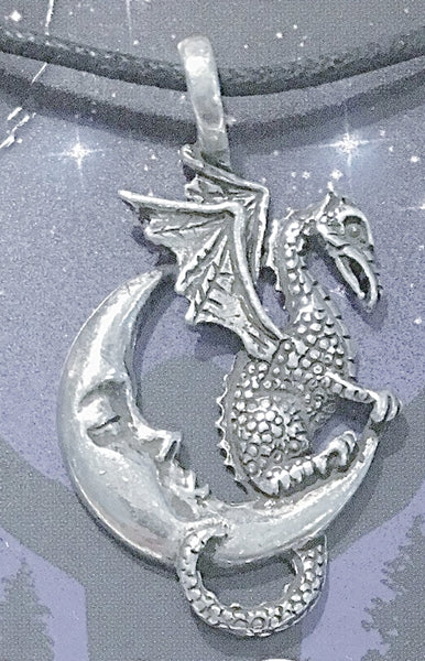 Celestial Pewter Pendant-Midnight Dragon | New Earth Gifts