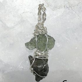 Moldavite and Meteorite Pendant for Petite Sizes - New Earth Gifts