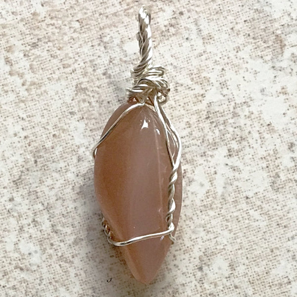 Natural Moonstone Pendant - Sterling Silver | New Earth Gifts