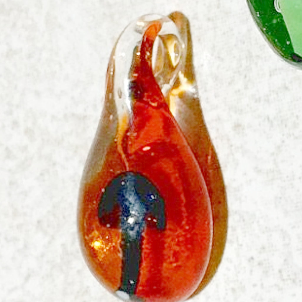 Mushroom Red Glass Pendants | New Earth Gifts