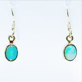 Blue Green Opal Sterling Dangle Earrings | New Earth Gifts