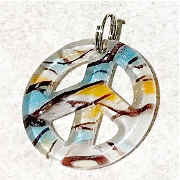 Murano Glass Peace Symbol Pendants - New Earth Gifts