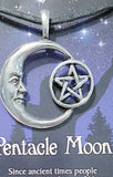 Celestial Pewter Pendant-Pentacle Moon | New Earth Gifts