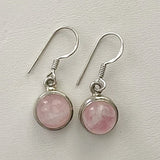 Pink Rainbow Moonstone Round Sterling Earrings - New Earth Gifts