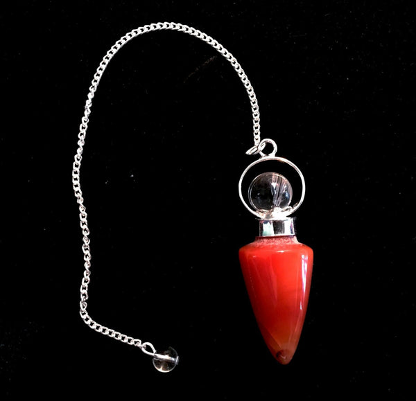 Carnelian Cone Pendulum With Sphere for Meditation - New Earth Gifts