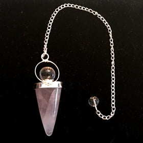 Rose Quartz Cone Pendulum With Sphere for Meditation Choices - New Earth Gifts