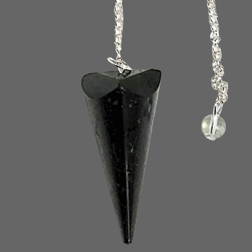 Black Tourmaline Polish Point Pendulum - New Earth Gifts