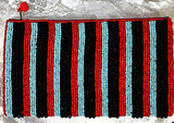 Beaded Clutch Purse - Black, Red and Turquoise - New Earth Gifts