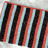 Beaded Clutch Purse - Black, Red and Turquoise - New Earth Gifts