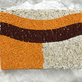 Beaded Coin Purse - Orange, Tan and Brown | New Earth Gifts