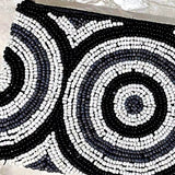 Beaded Clutch Purse - Black, Grey and White - New Earth Gifts