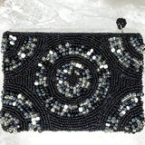 Beaded Clutch Purse - Black and White | New Earth Gifts